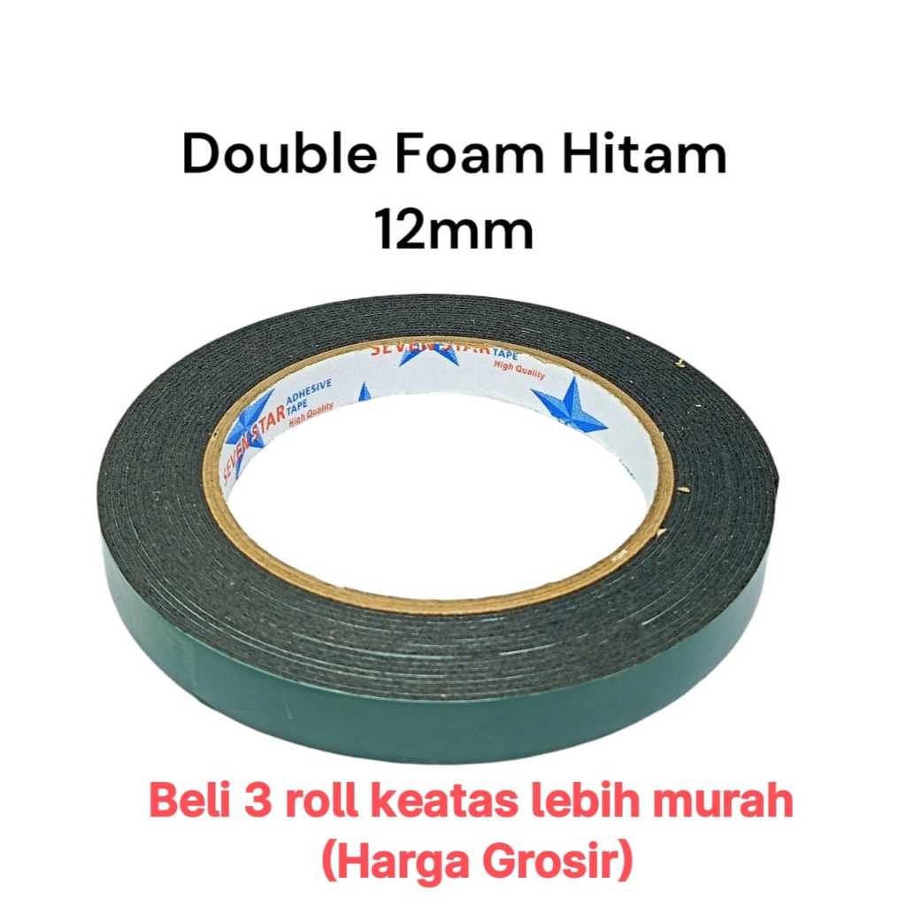 

Double Foam Tape/Double Tape/Isolasi Bolak Balik Spons/Hitam 12mm