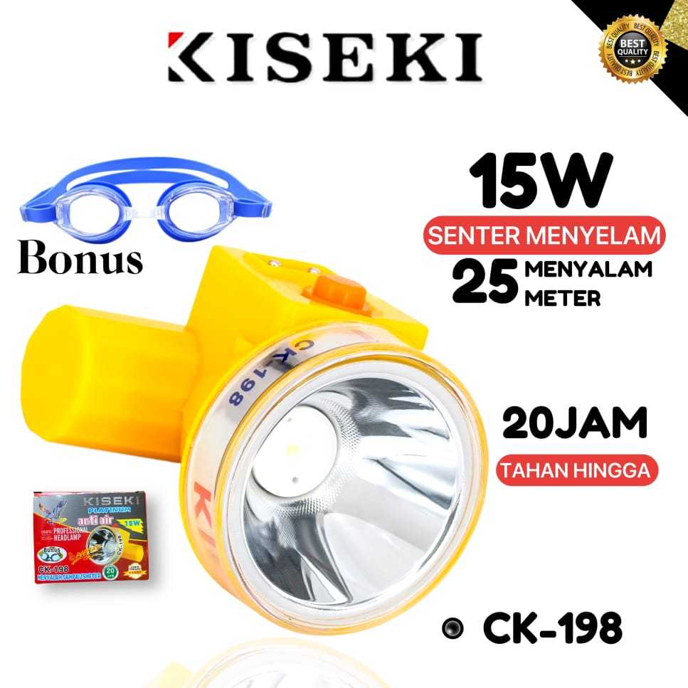 KISEKI CK-198/CK-X1/CK-X2/CK-X3/CK-X5/CK-X6/CK-X7/CK-X8/CK-X9/Senter Kepala Selam Waterproof IP68-3 
