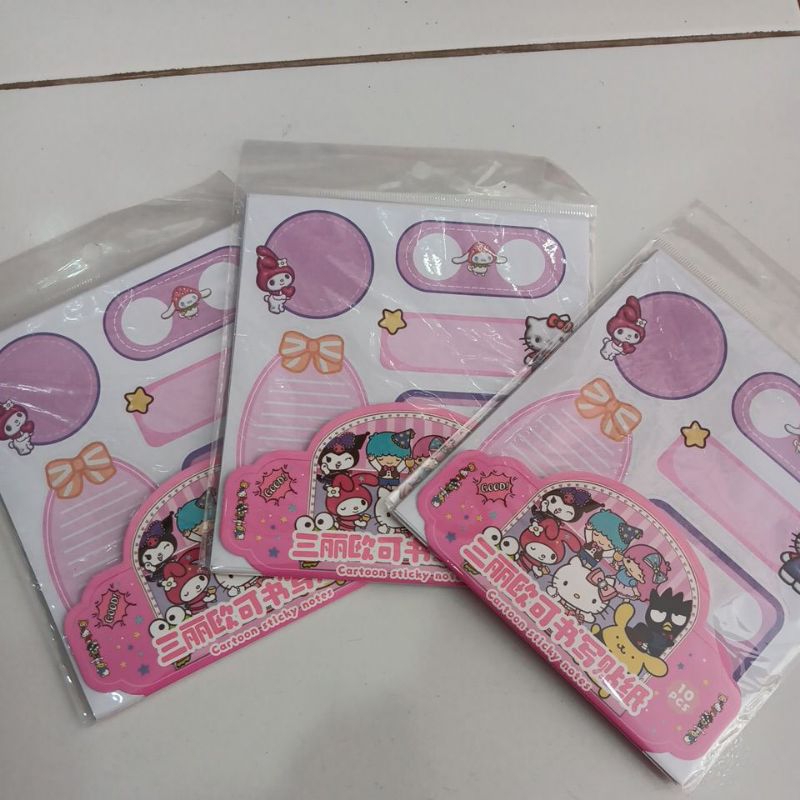 

STICKY NOTE PEMBATAS BUKU SANRIOO ISI 10PCS