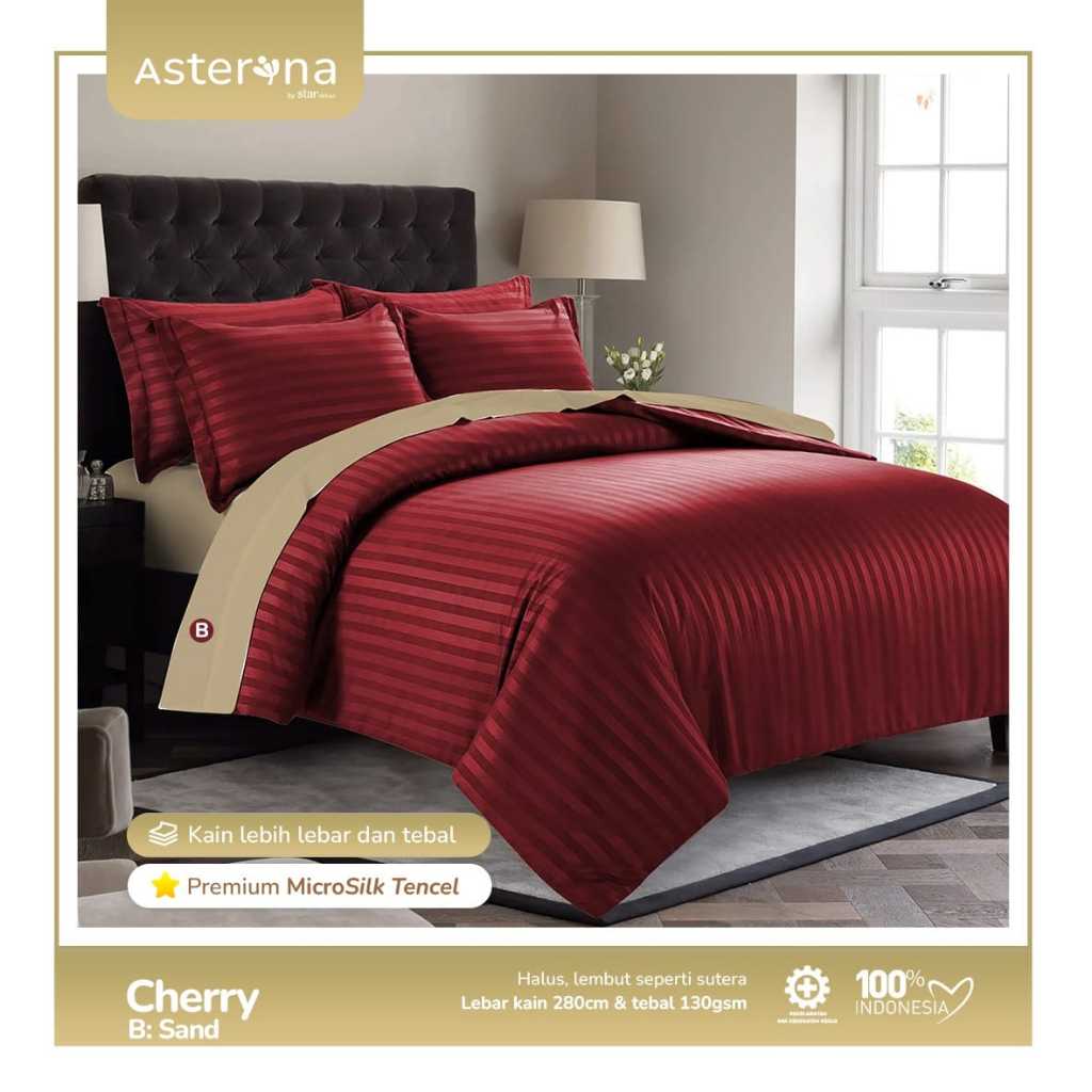 Sprei Set Microtencel Maroon