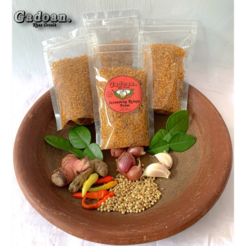 

Serundeng Kelapa Gresik Pedas (50gr) Termurah Gadoan.Khasgresik