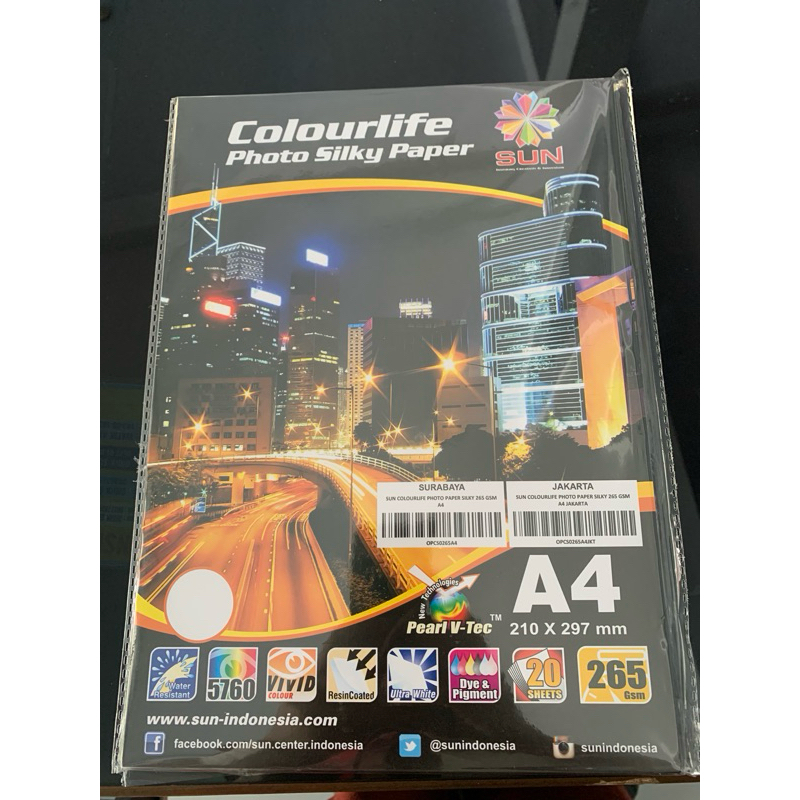 

KERTAS FOTO A4 SUN COLORLIFE SILKY PAPER