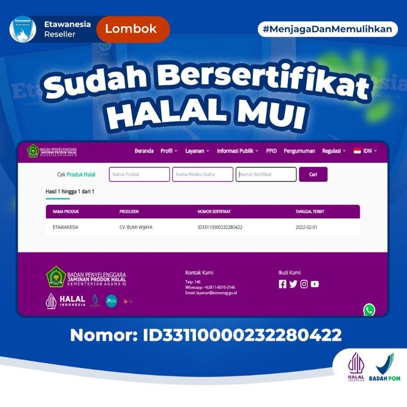 

SUSU ETAWANESIA SUSU ETAWA BIRU PAKET 3 BOX SUSU ETAWANESIA SUSU KAMBING SUSU BUBUK ORIGINAL SUSU ASLI SUSU ASMA ASAM URAT