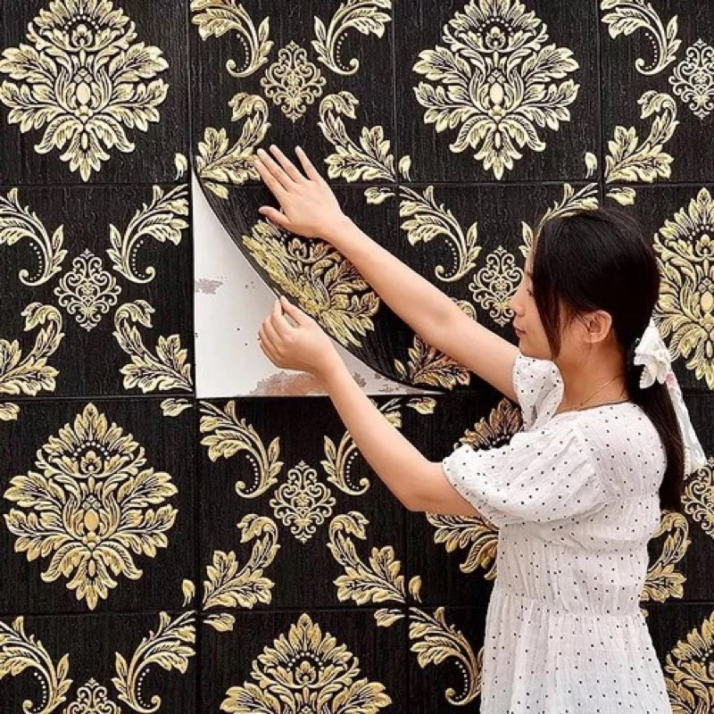WALLFOAM PREMIUM 4D MOTIF DAN SERAT TIMBUL SESUAI PRINT WALLPAPER DINDING FOAM PREMIUM