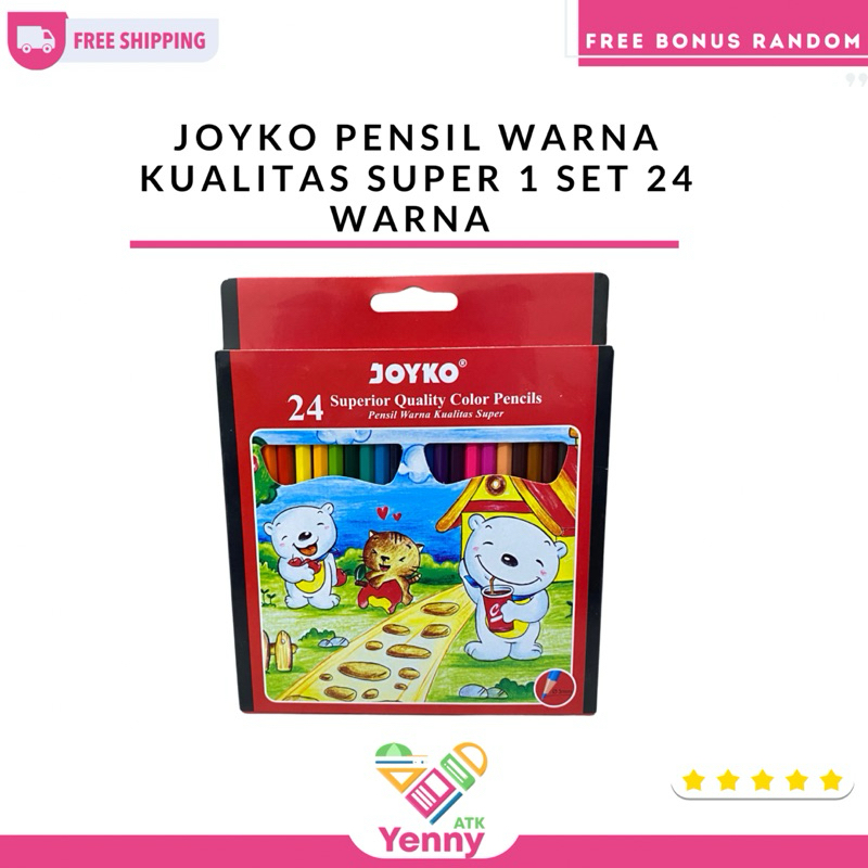 

Joyko Pensil Warna Kualitas Super 1 Set 24 Warna | Joyko Pensil Warna 12 Warna