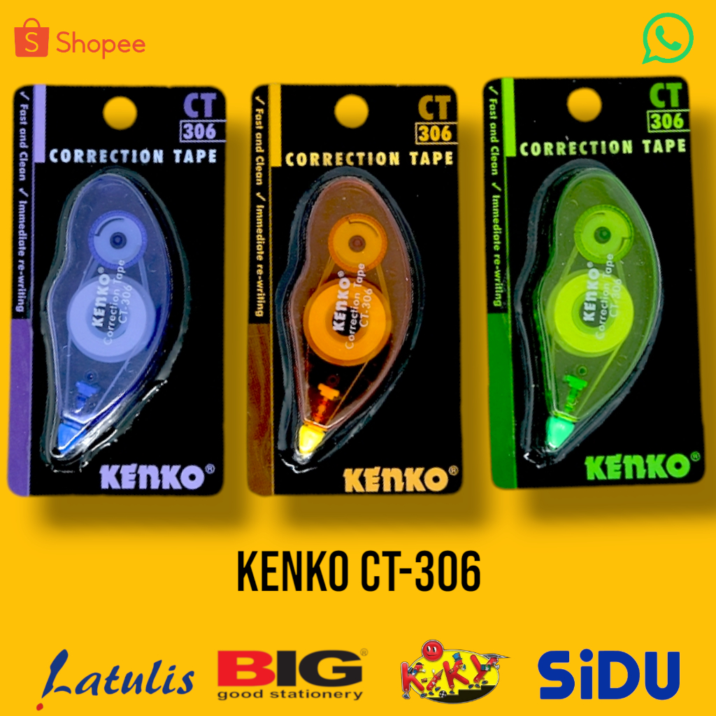 

KENKO CORRECTION TAPE CT-306/ 6M / PITA KOREKSI / TIPEX KERTAS (3pcs)