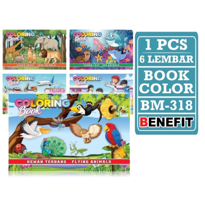 

Matris - Buku Mewarnai Anak Paud TK [1 Pcs - 6 Lembar] / Buku Bergambar Anak 2 Tahun BM-318