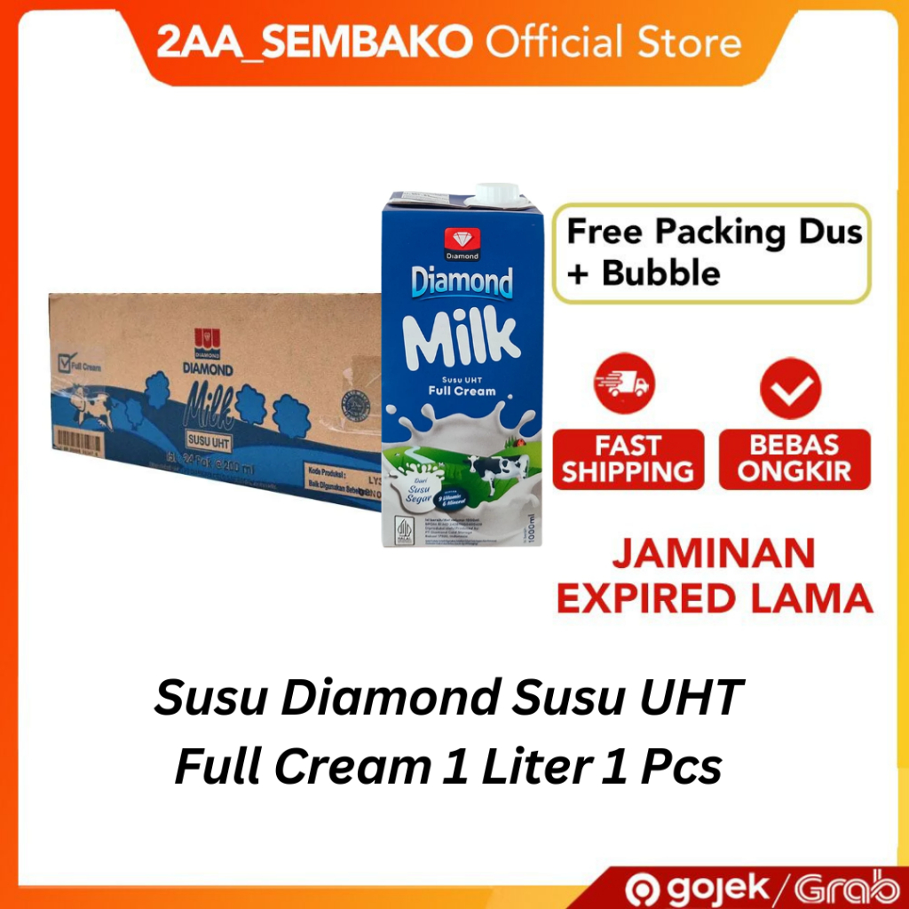 

Diamond Susu Cair UHT Full Cream 1 Liter 1 Dus isi 12 Pcs