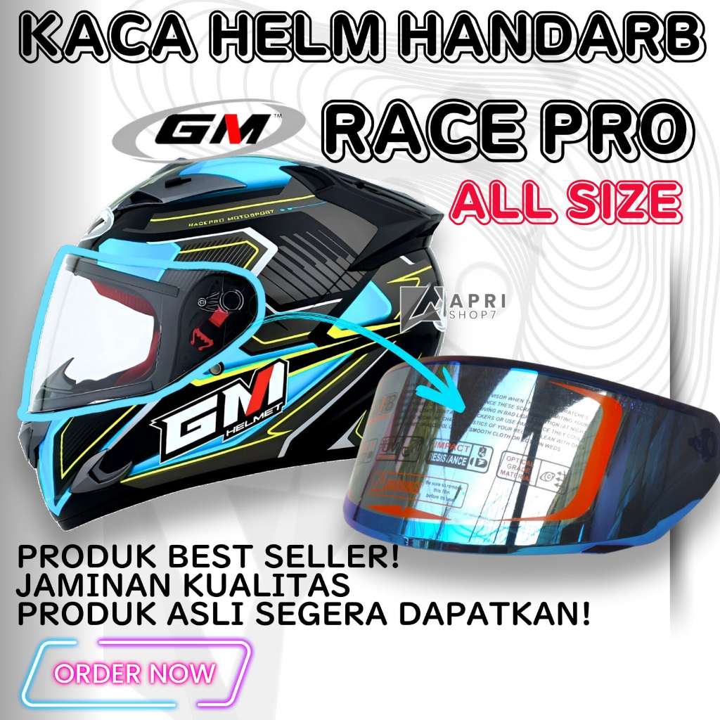 Kaca Helm Flat visor GM RACE PRO HANDARB