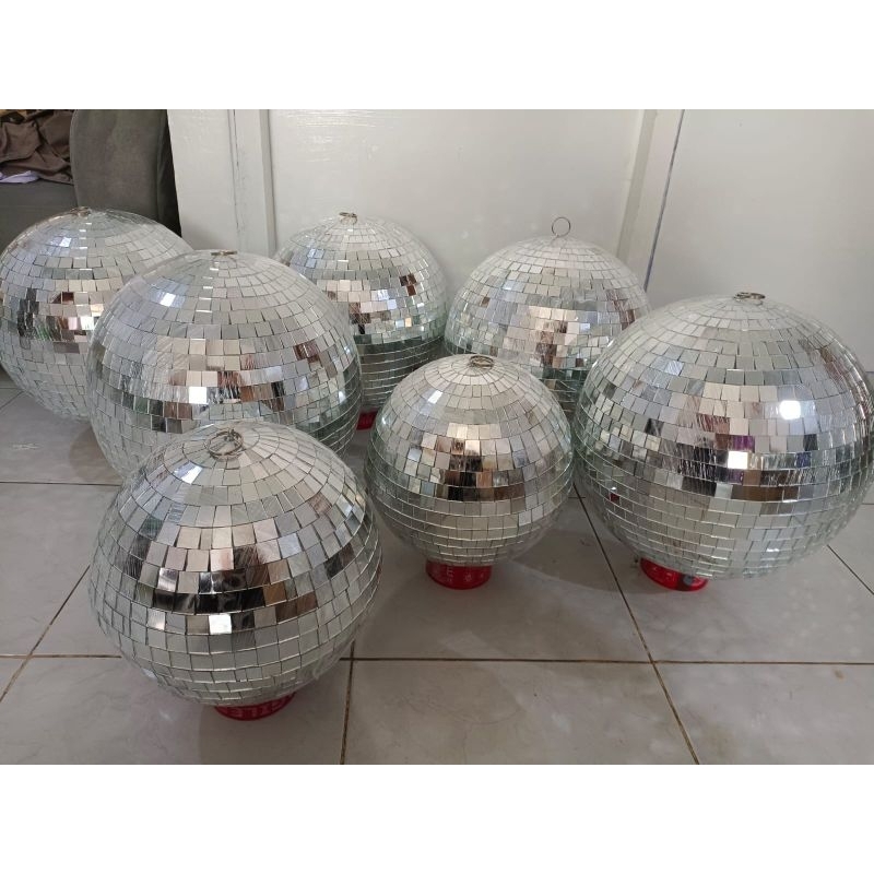 Bola Kaca Mirror Ball 12 Inc Diameter 30cm Bahan Fiber Bola Disco ukuran 30cm