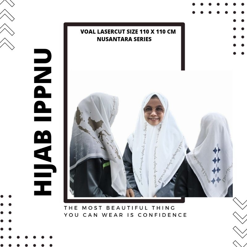 Hijab IPPNU | Hijab Motif IPPNU Nusantara 3B | Hijab Voal ✨