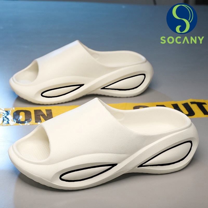 Socany Sandal Slide Cowok Wanita Sandal Selop Pria Putih Karet Slipper EVA