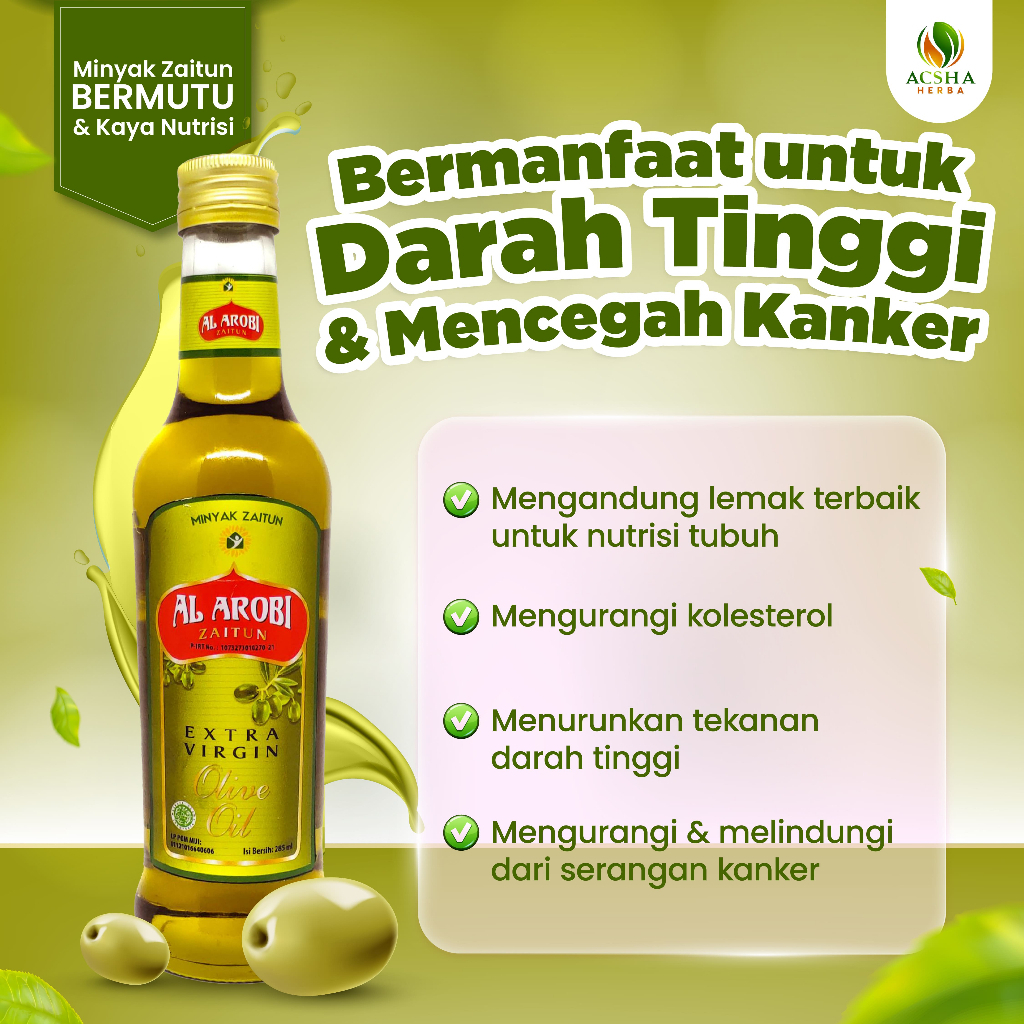 

MINYAK ZAITUN AL AROBI 250ML EXTRA VIRGIN OLIVE OIL