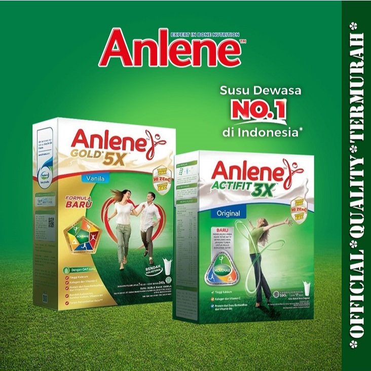 

Anlene Actifit 3X Anlene Gold 5X Susu Bubuk Dewasa Original, Vanila, Coklat - Nutrisi Tinggi Kalsium Untuk Tulang, Sendi, dan Otot