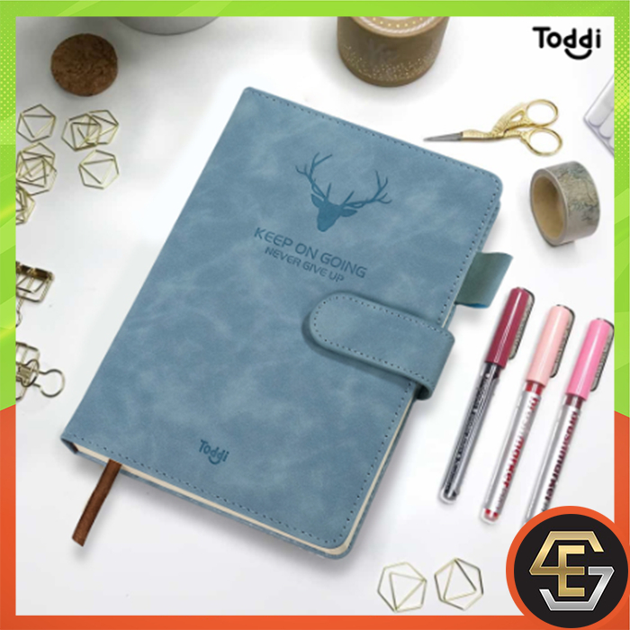 

Notebook Cover Kulit Magnetic Buckle Size A5 Diary Tebal Model Klip Kunci Magnet 180 Lembar