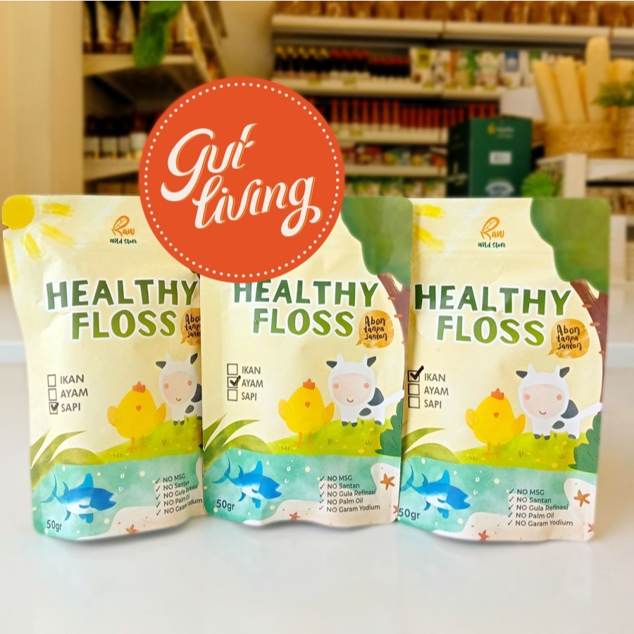 

Abon Bebas Zat Aditif Healthy Floss Raw Wild (Sapi, Ayam, Ikan)