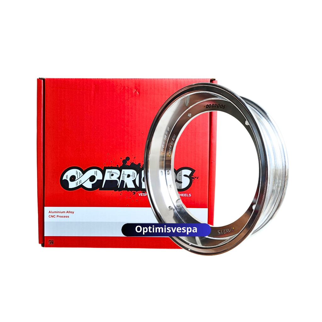 [SATUAN] Velg BROOS TUBLES Chrome Ring 10 R10 Vespa Super Sprint Px Ps Exclusive Excel