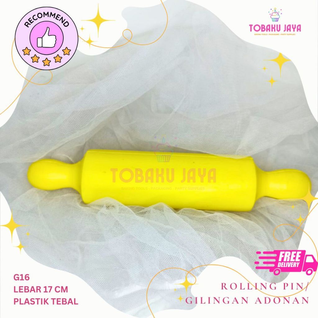 Rolling Pin Kue Plastik / Gilasan Kue Plastik / Penggiling Adonan / Gilasan Adonan Kue Dengan Gagang