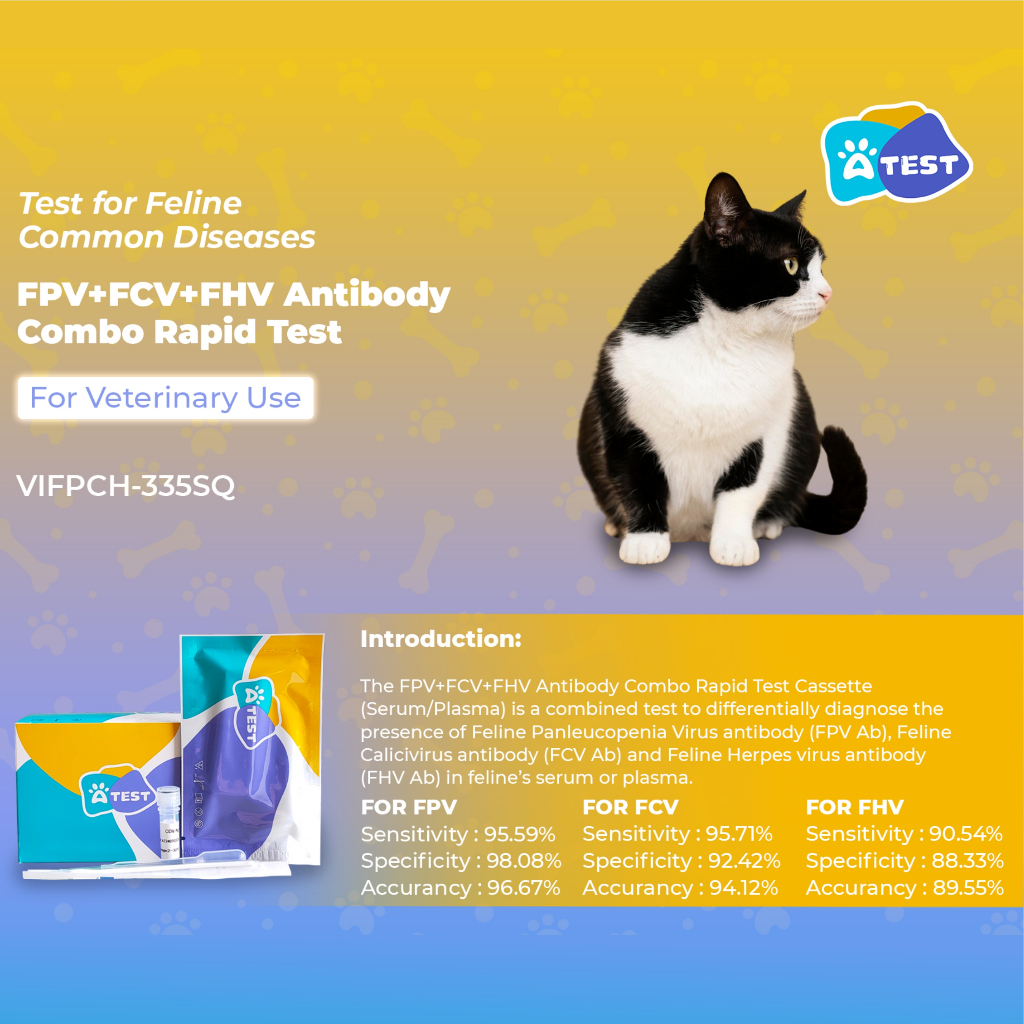 Rapid Test Kit Combo 3 in 1 (FPV+FCV+FHV) | Alat Test Antibodi Hewan | 5x Test Rapid Hewan