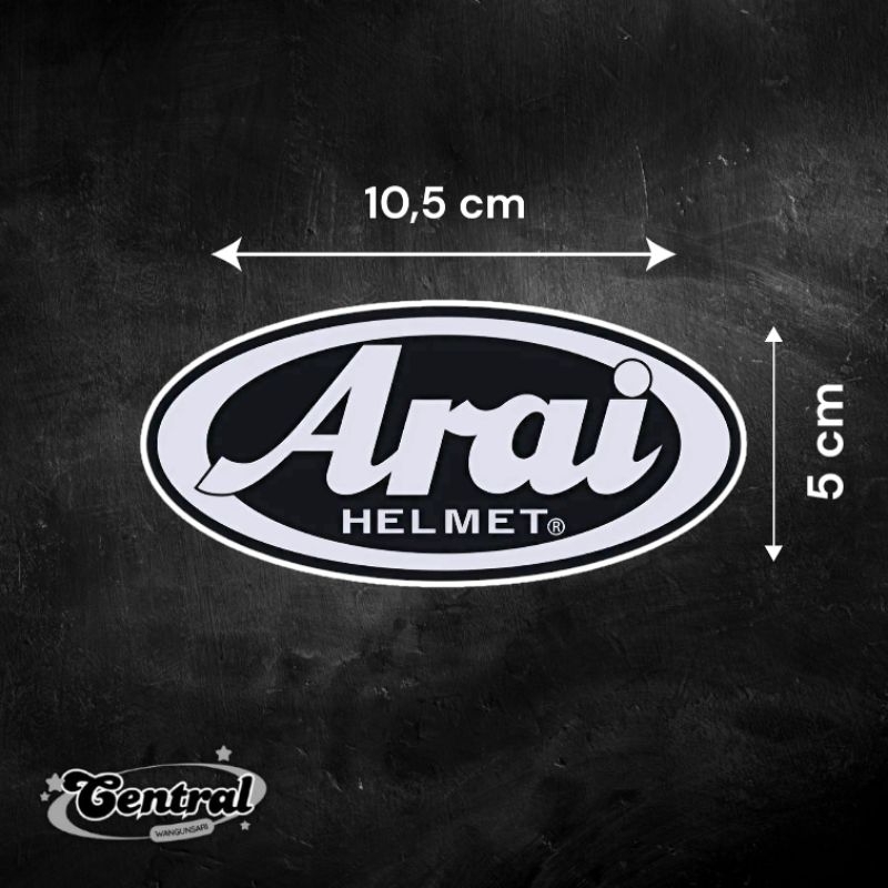 Stiker Logo ARAI HELMET Silver Metalik / Sticker ARAI / Stiker Helm / Stiker ARAI HELMET / Stiker Re