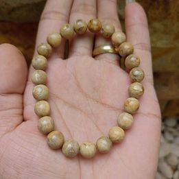 Gelang butiran akar bahar putih 8mm