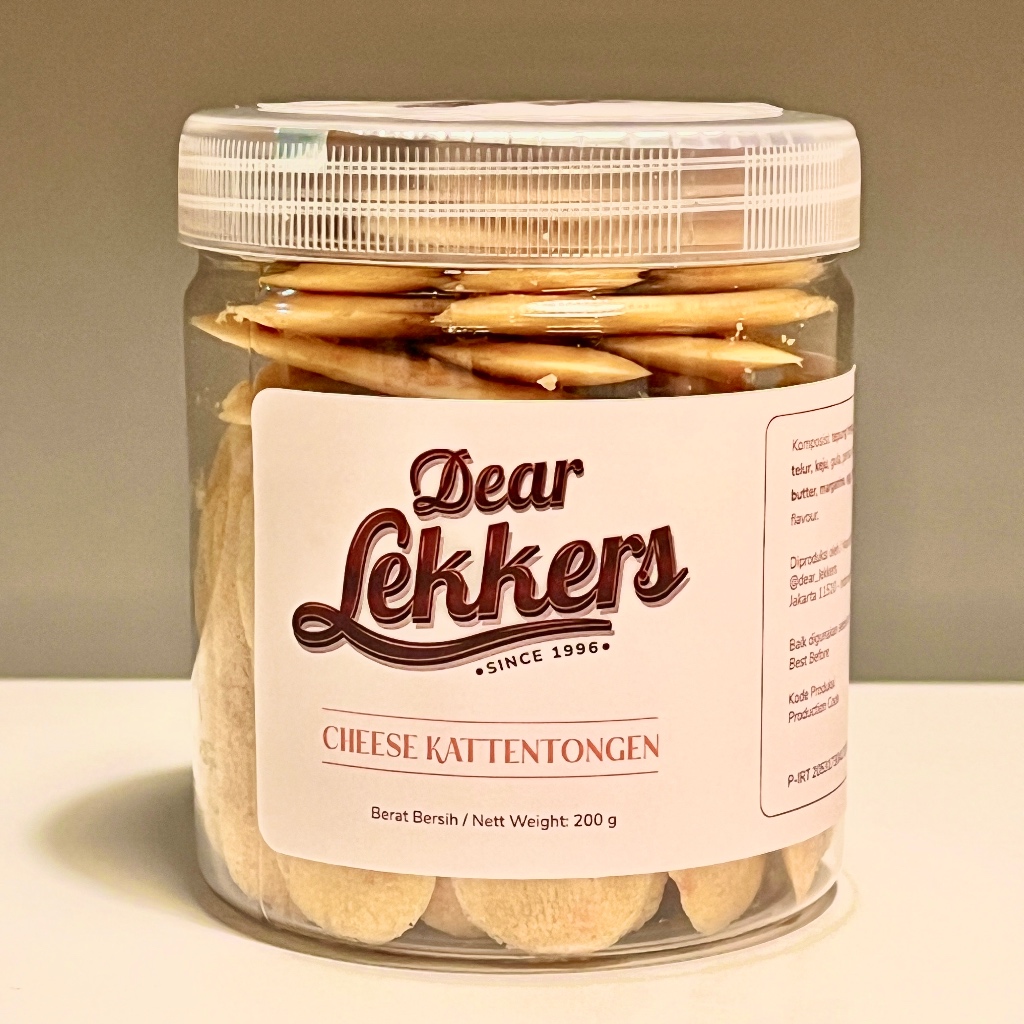 

Lidah Kucing Keju Kue Kering (Toples Jar 600 ml) - Dear Lekkers