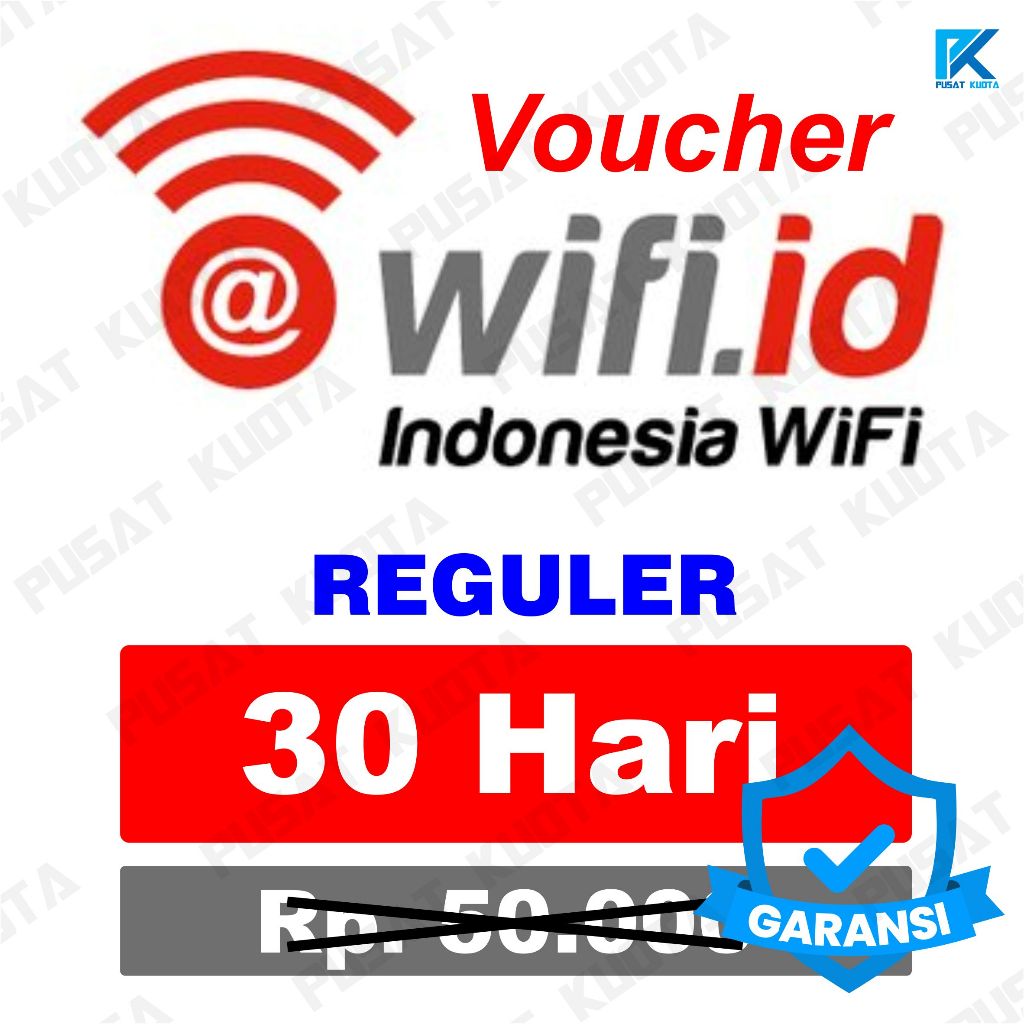 Voucher Wifi ID Reguler 1 Bulan ( 30 Hari ) Garansi / Username & Password Wifi ID 30 Hari Bergaransi