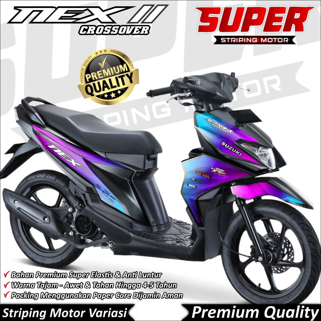 Stiker NEX 2 Anti Luntur keren Striping nex 2 Striping Suzuki NEX 2 Gradasi