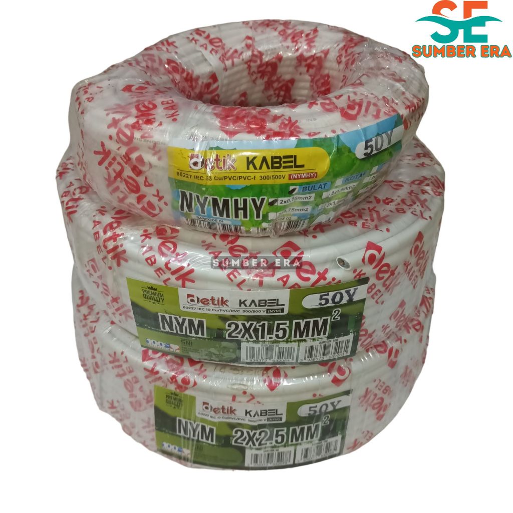 Kabel Listrik SNI Tunggal & Serabut 2x1,5 - 2x0,75 - 2x2,5 Per Meter