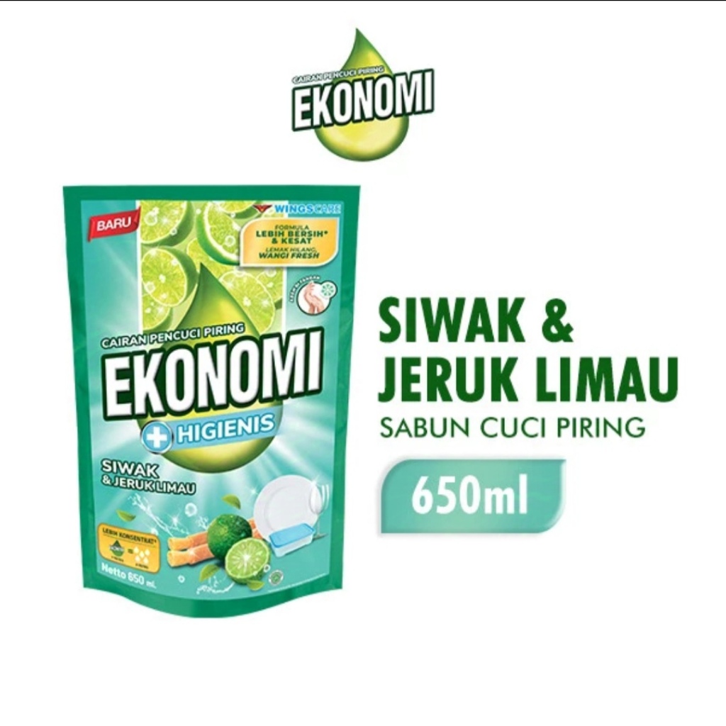 Ekonomi Sabun Cuci Piring Siwak & Jeruk Limau 650ml
