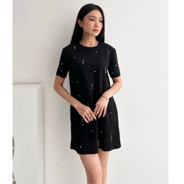 [ MAFIA ] Sws Mini dress /Premium dress wanita | mini dress dengan hiasan swarovski di bagian depan