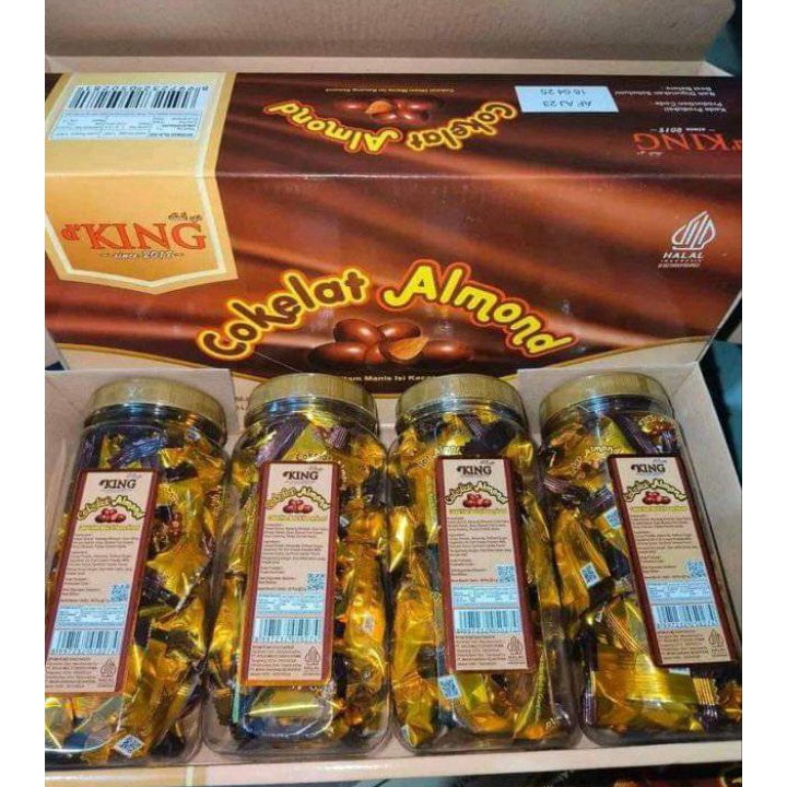 

TOP coklat almond king coklat musdalifah 1 toples