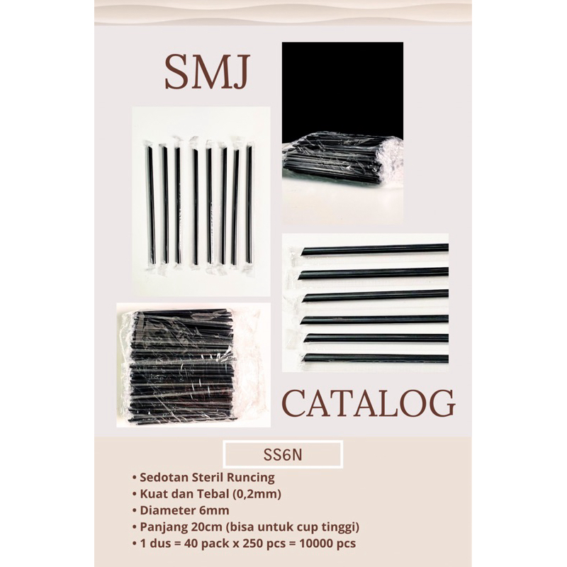 Sedotan Steril 6mm / Sedotan Steril / Sedotan Steril 6mm Isi 250 / Sedotan Steril Hitam / Sedotan Pl