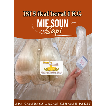 

mie soun sohun cap sapi berat 1Kg isi 5 ikat soun murah