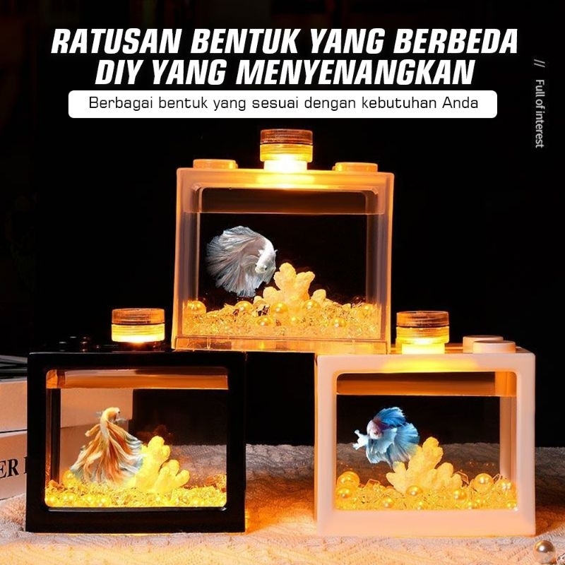 Aquarium Kecil Akrilik lego untuk Cupang dan ikan kecil