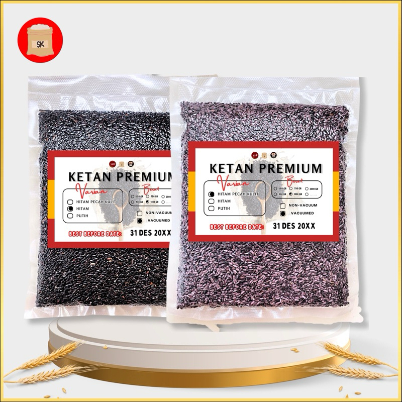 

1 kg Beras Ketan Hitam Pecah Kulit Premium Vakum Sosoh - Black Glutinous Rice