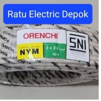 Kabel NYM 2x2.5 Orenchi 50meter SNI / Kabel Listrik Orenchi 2x2.5 50meter Tembaga