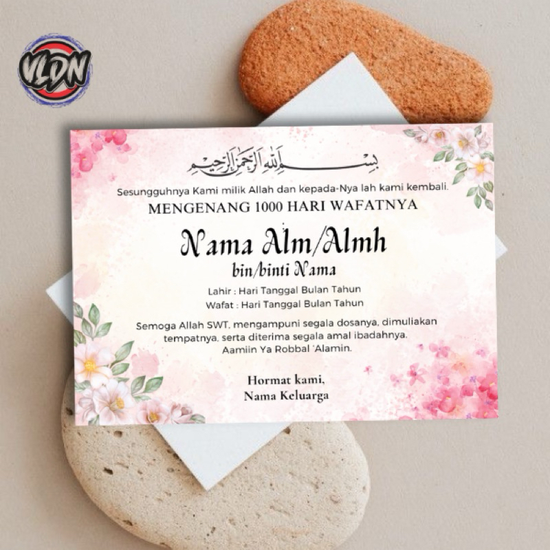 Cetak Stiker Tahlil Mengenang 40, 100, 1000 hari Wafatnya, Stiker Tahlil Vldn Printing