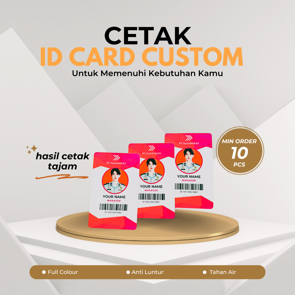 

Kartu ID Card Custom dengan Nama dan Logo Desain Sendiri Mudah & Cepat