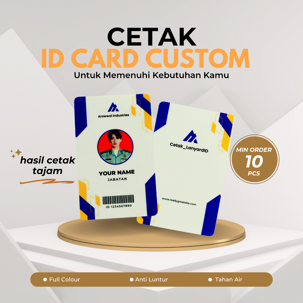 

Cetak ID Card Custom Design Cocok untuk Karyawan, Event, dan Nama