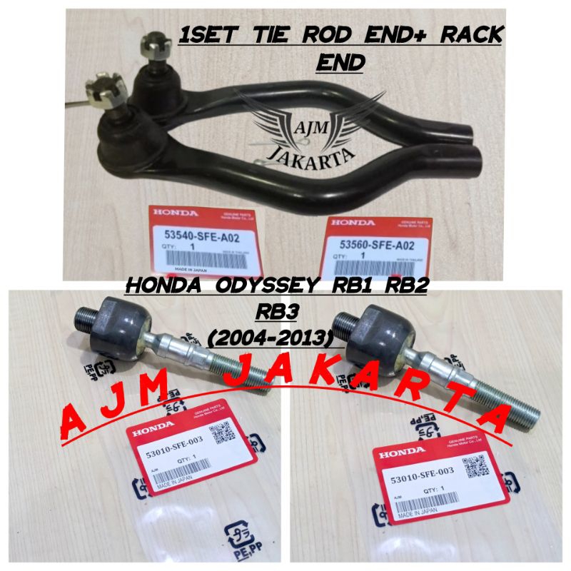 Tie rod end + Rack end long tie rod honda odyssey RB1 RB2 RB3 2004-2013 japan harga 1set