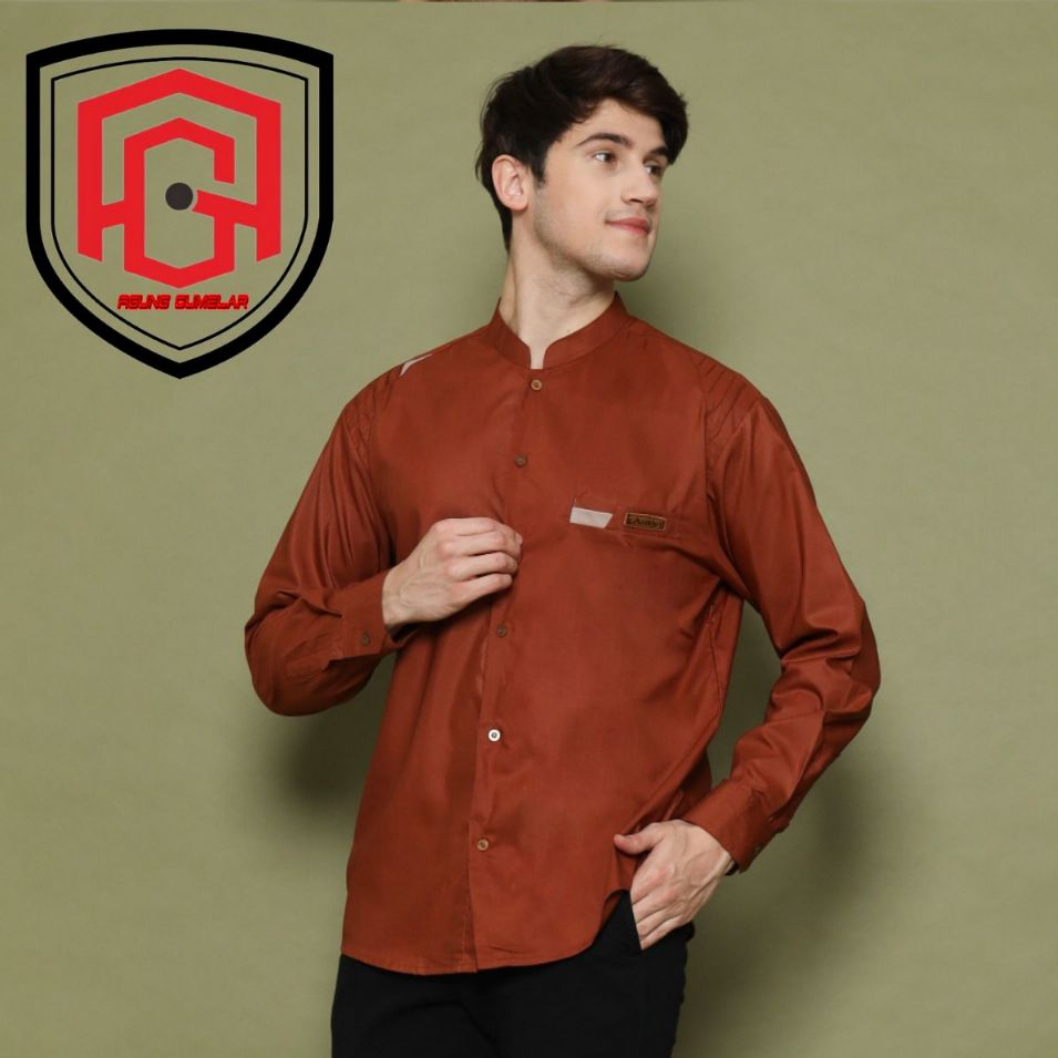 GUFRON - BAJU KOKO KEMEJA KURTA PRIA LAKI LAKI DEWASA UKURAN S M L XL XXL 3XL JUMBO LENGAN TANGAN PE
