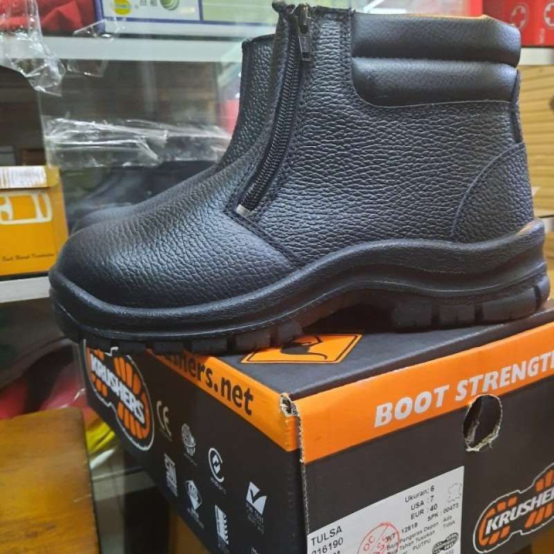 Sepatu safety KRUSHER TULSA Hitam / Safety shoes KRUSHER TULSA Original