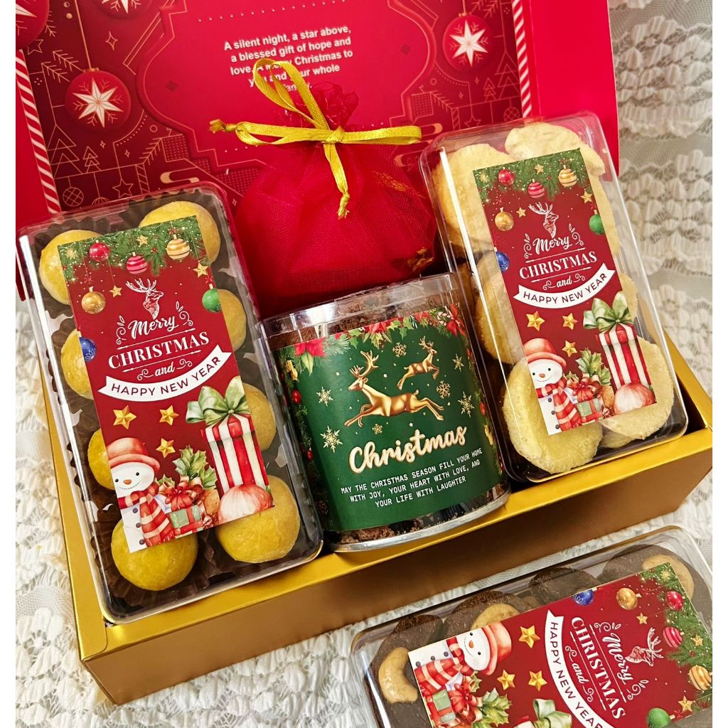 

READY STOCK HAMPERS SET NATAL CHRISTMAS 2024 TAHUN BARU NEW YEAR 2025 PREMIUM COOKIES HOMEMADE ENAK MEWAH MURAH