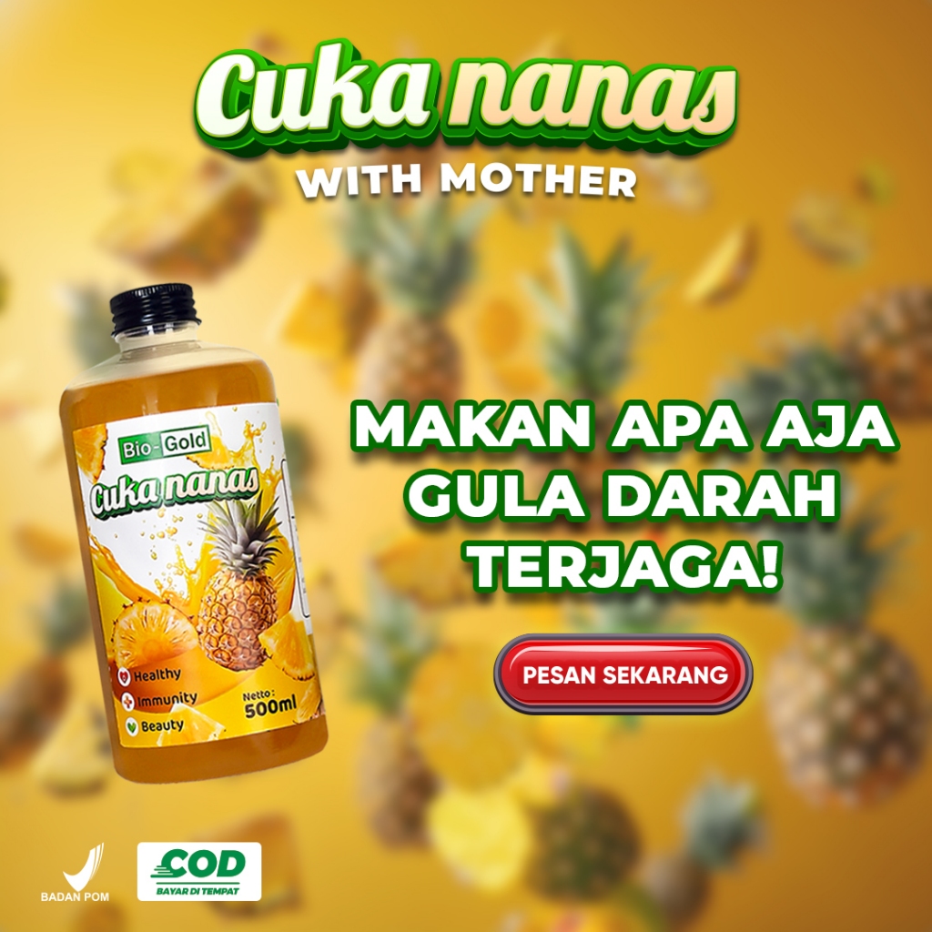 

Bio Gold - Cuka Nanas 500 ml Fermentasi Organik With Mother Untuk Diet Keto Gula Darah Kolesterol