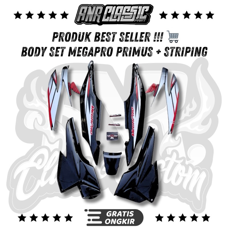 BODY FULLSET RANGKA MEGAPRO PRIMUS MP PRIMUS FULL SET STRIPING SET BOK AKI