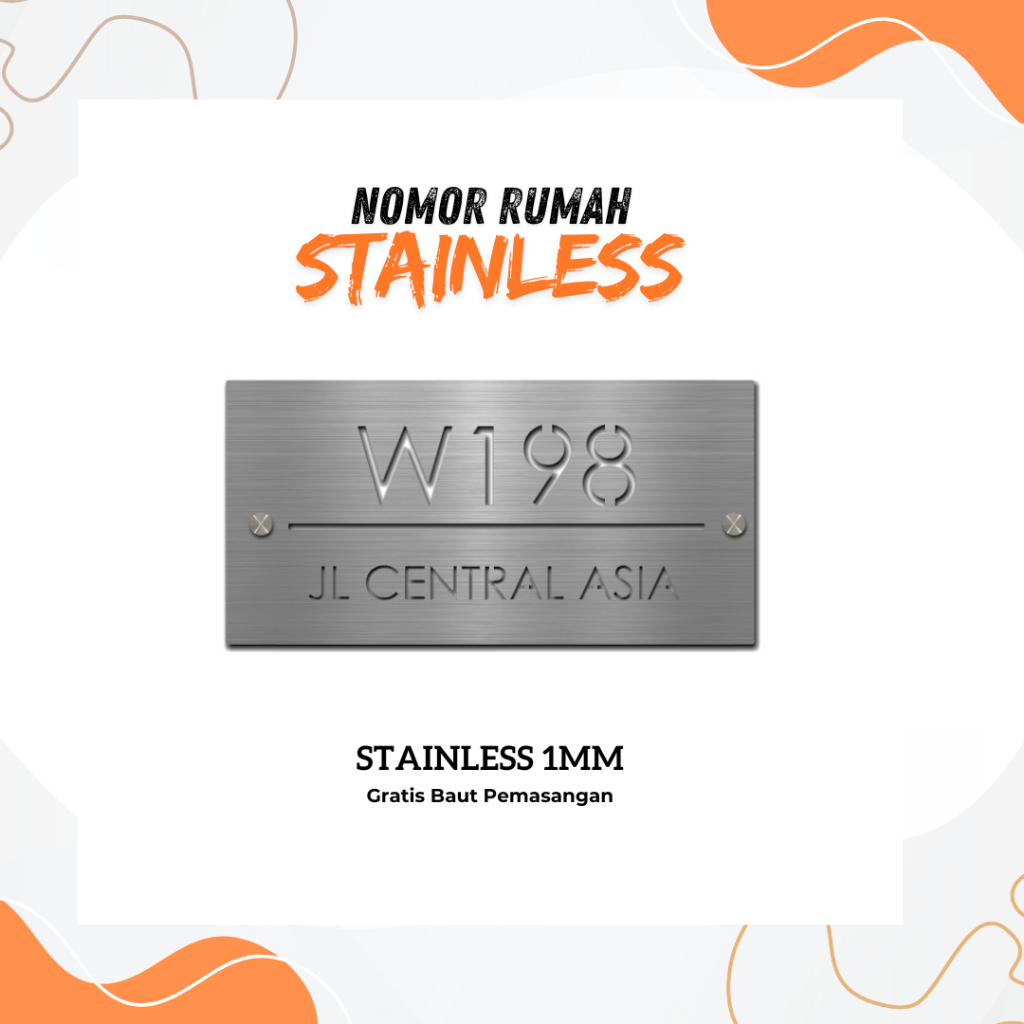 Nomer Rumah Nomor Rumah Stainless Nomer rumah aesthetic  Custom Nomor Rumah Nomor Rumah tempel