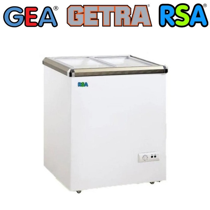 RSA FREEZER BOX CHEST FREEZER SLIDING KACA XS 110 KAPASITAS 100 LITER
