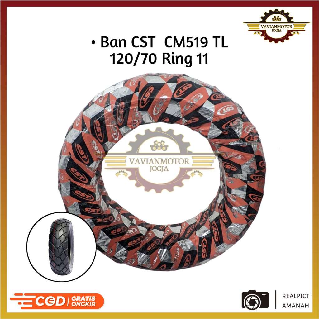 Promo Ban Tubeless 120 70 11 120/70-11 Ring 11 Vespa Matic Vespa LX Vespa S Termurah Ban CST CM519 T