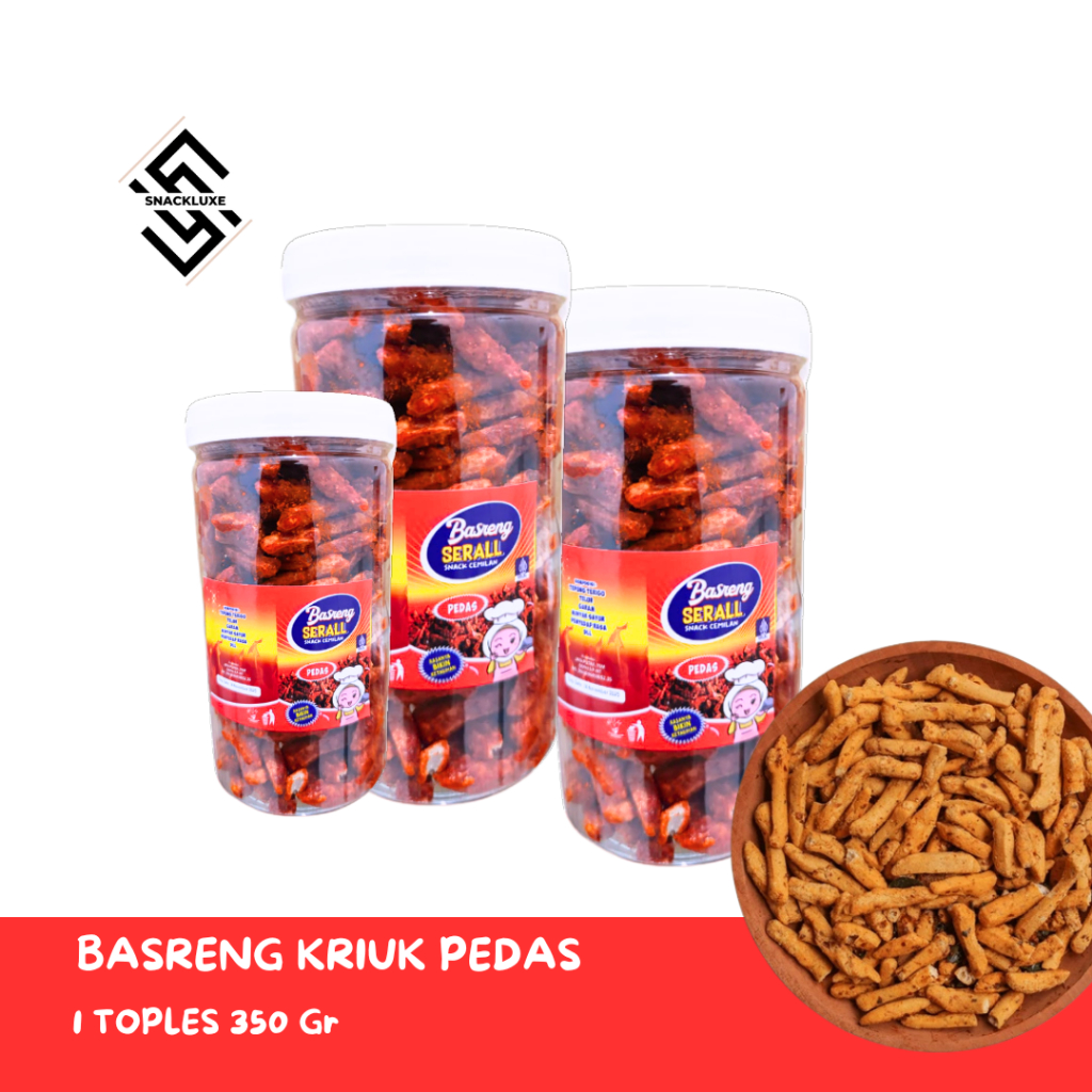 

Basreng Kriuk Pedas Satu Toples 350 Gr